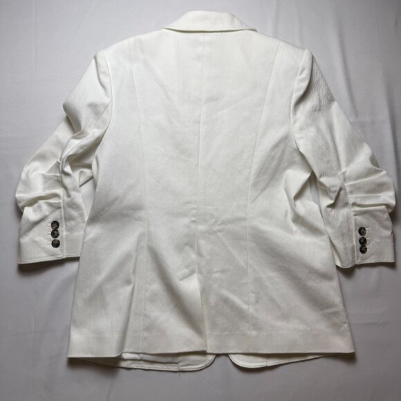Cinq à Sept | Size 10 | Khloe White Denim Blazer | ($395) - Picture 4 of 9